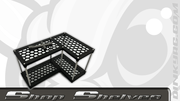 Scale Shop Shelves "2-Stack" Corner B